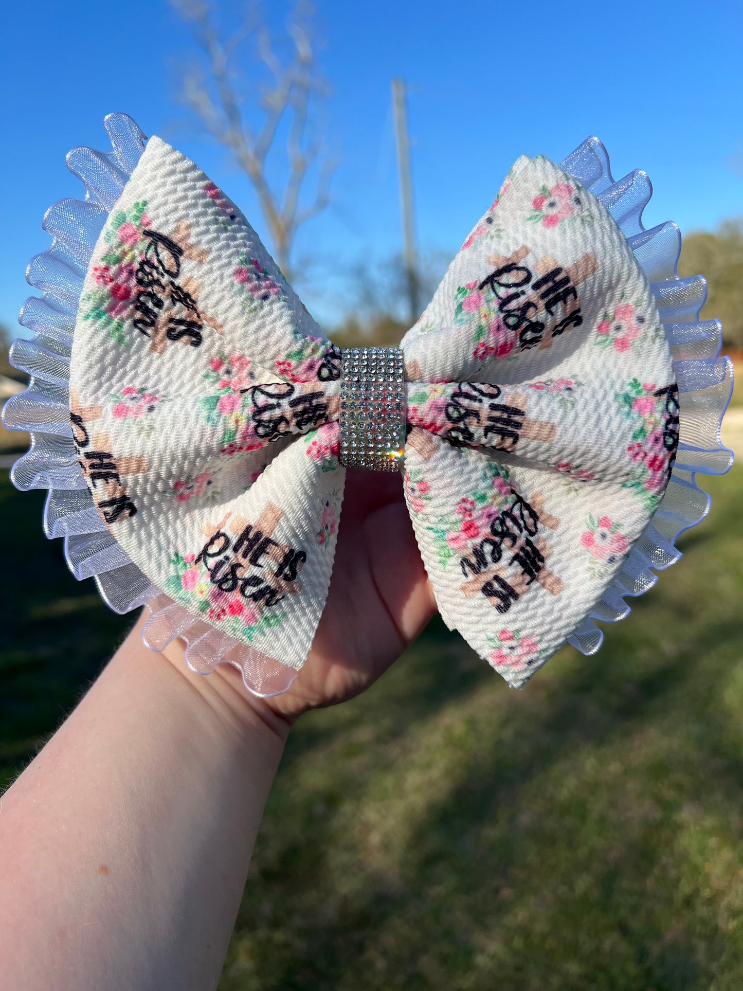 5” He is Risen Boujee Bow w/ Alligator Clip