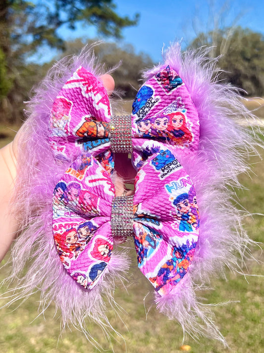 4” KPOP HUNTR/X Boujee Bow w/ Alligator Clip