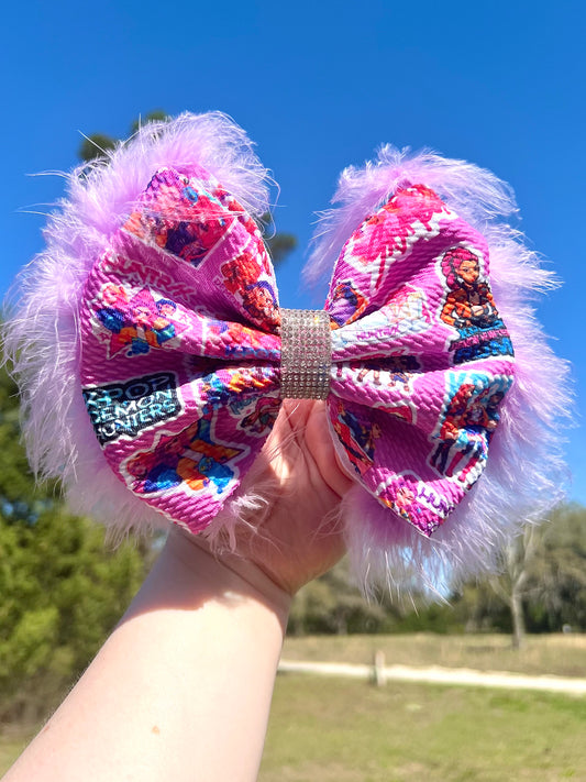 6” K-POP HUNTR/X Boujee Bow w/ Alligator Clip