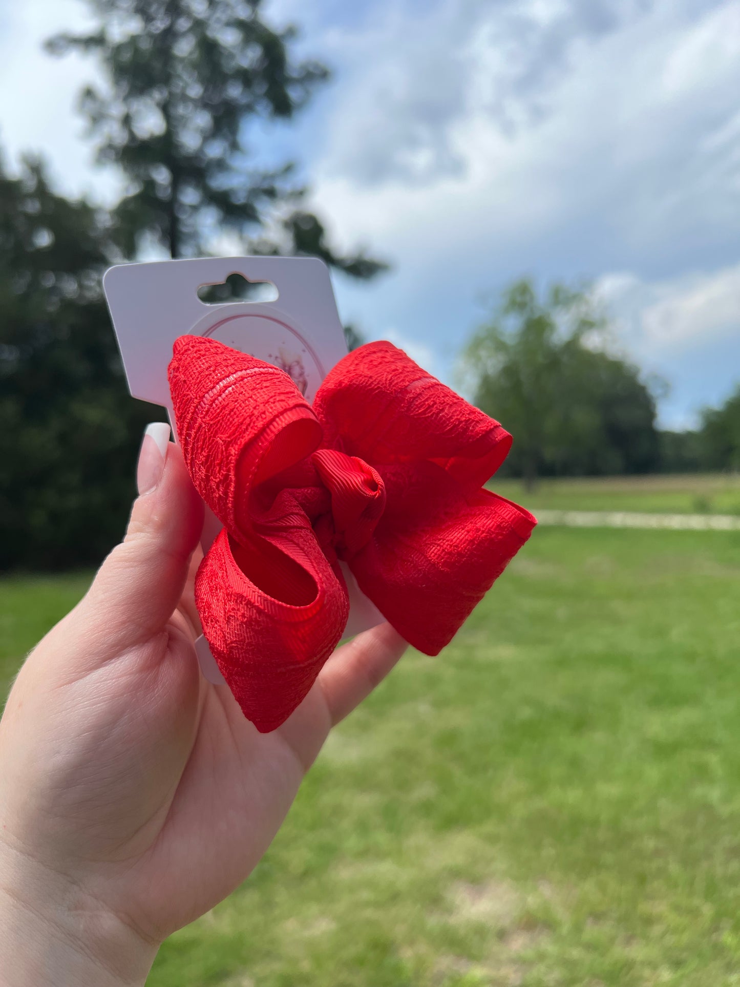 3” Lace Ribbon Boutique Bows w/Alligator Clips