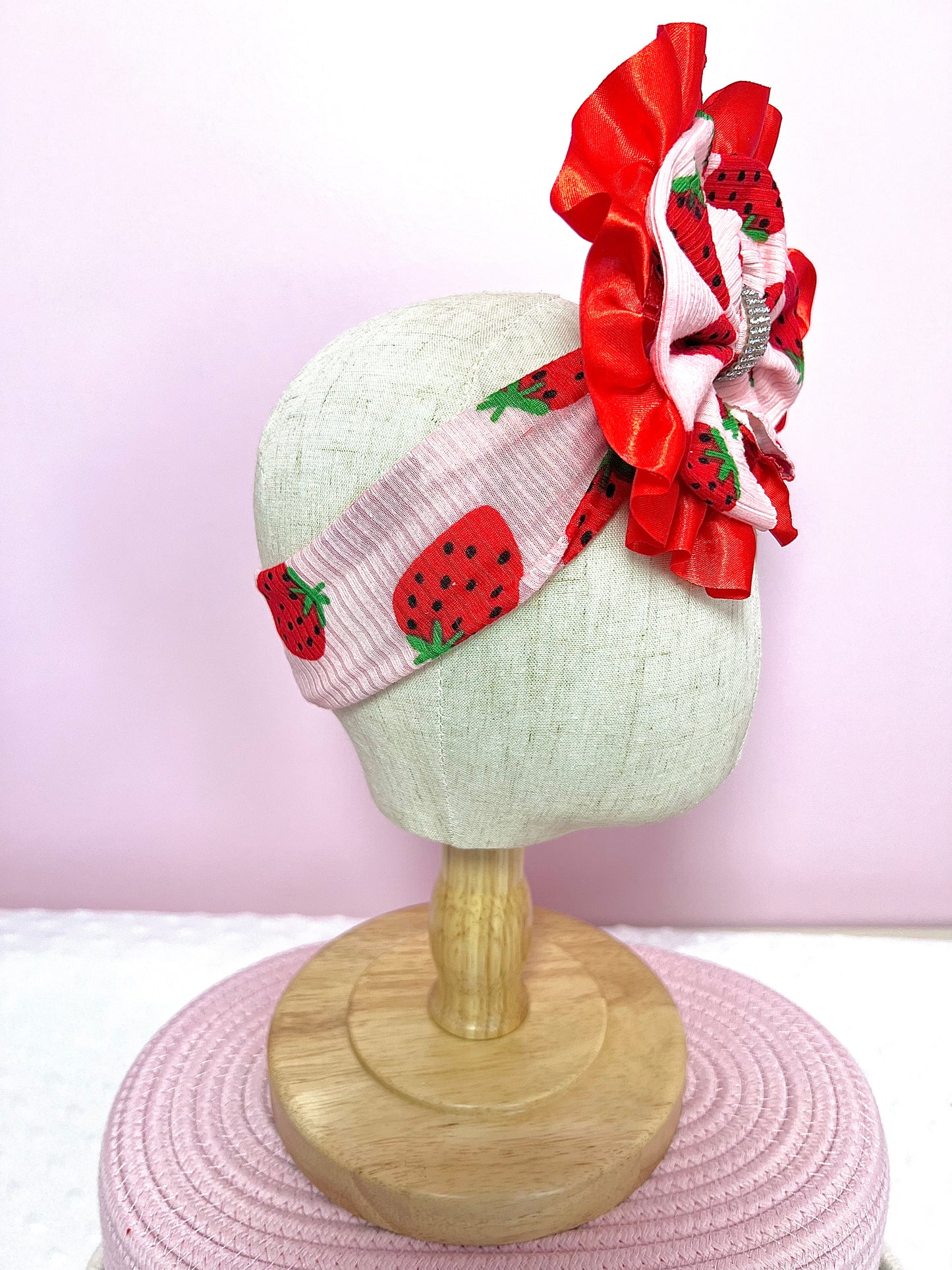 Strawberry Boujee Bow Head Wrap