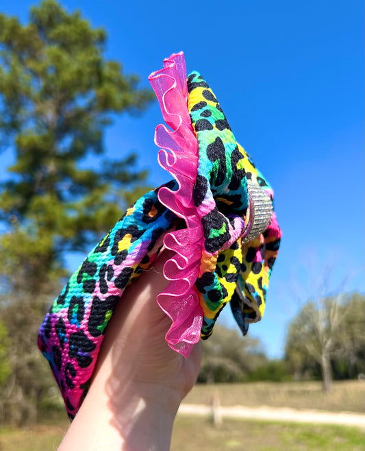 6” Lisa Frank Inspired Boujee Bow Head Wrap