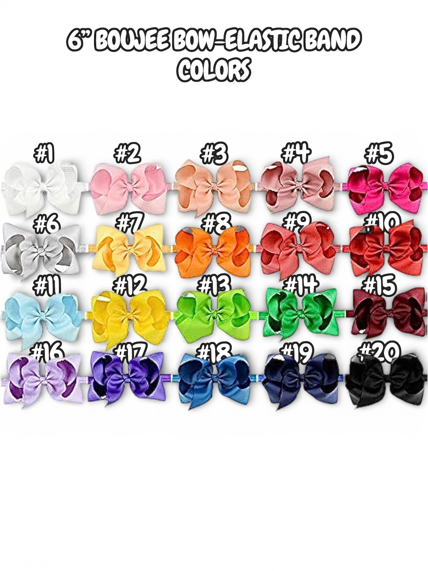 6” Rhinestone/Pearl Mix Boujee Bows w/ Elastic Band