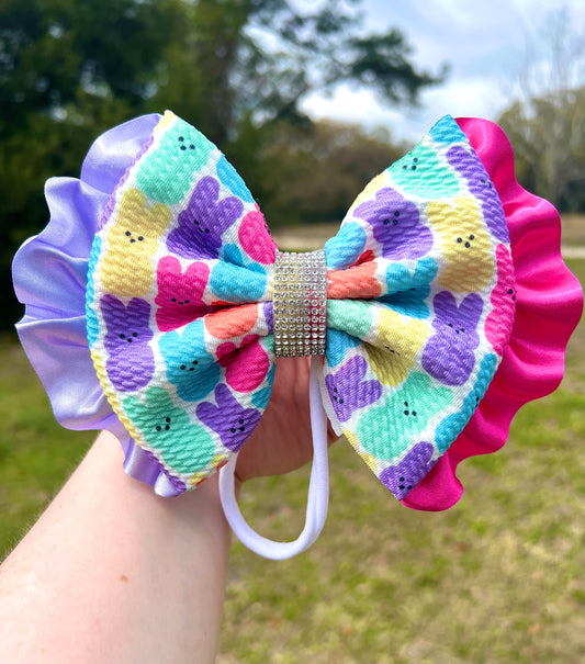 5” Vibrant Peeps Boujee Bow w/ White Nylon