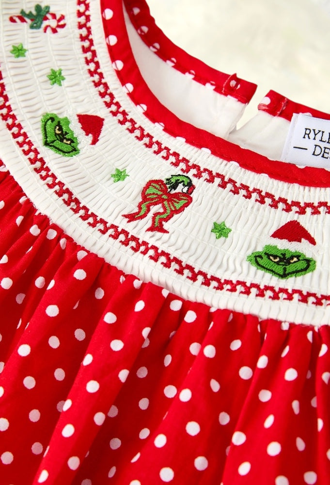 Merry Grinchmas Smocked Dress