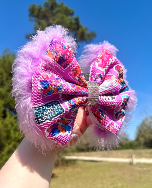 6” K-POP HUNTR/X Boujee Bow w/ Alligator Clip