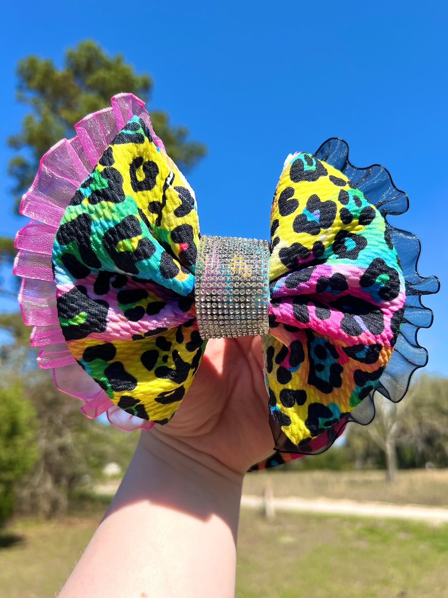 6” Lisa Frank Inspired Boujee Bow Head Wrap