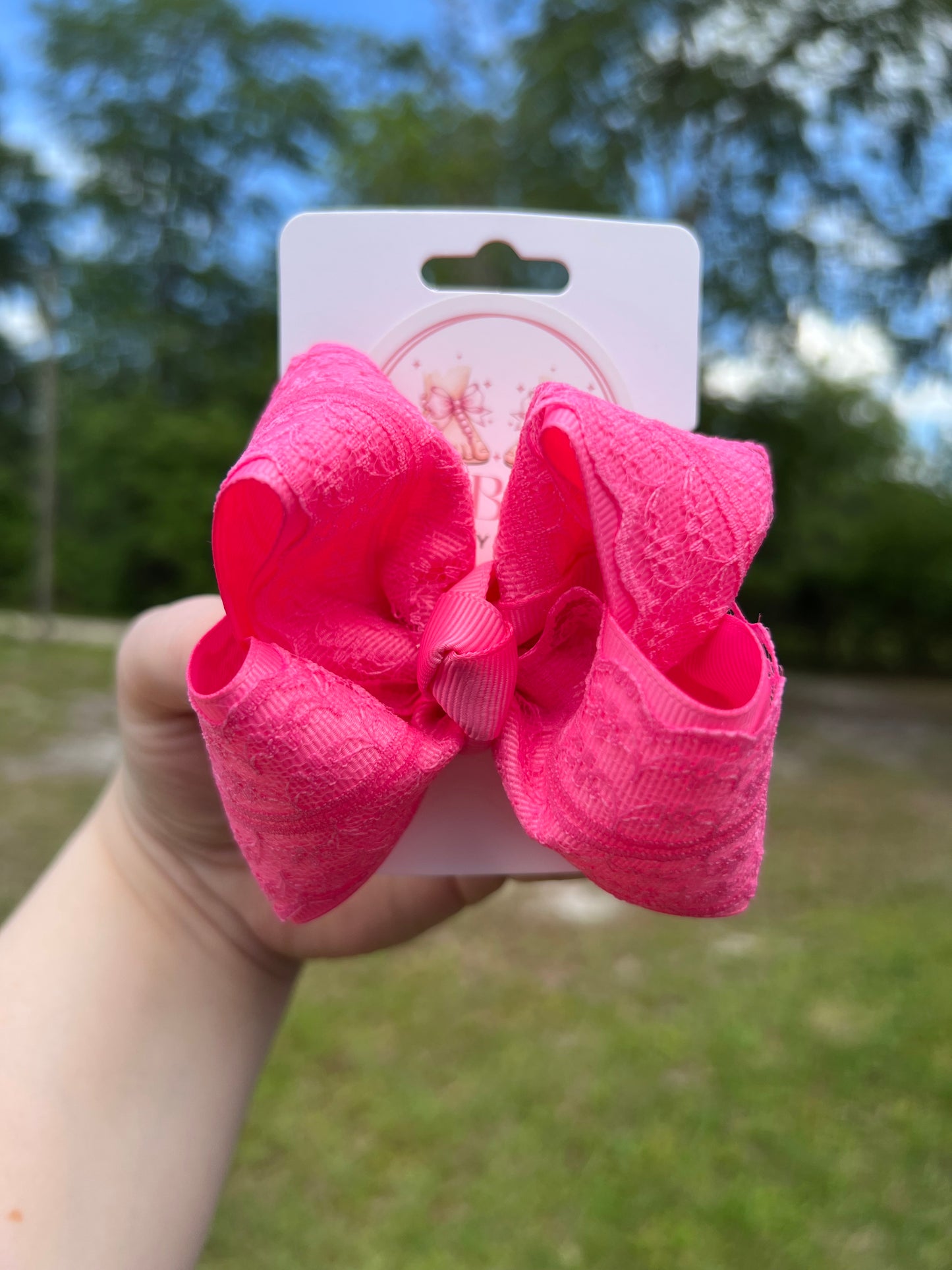 3” Lace Ribbon Boutique Bows w/Alligator Clips