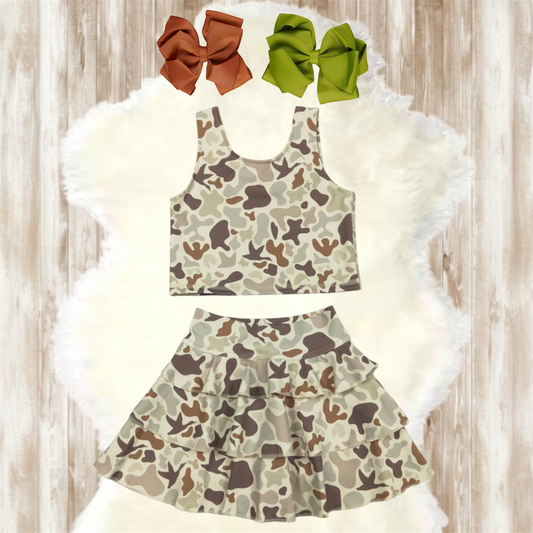Muted Camo Athletic Skort Set