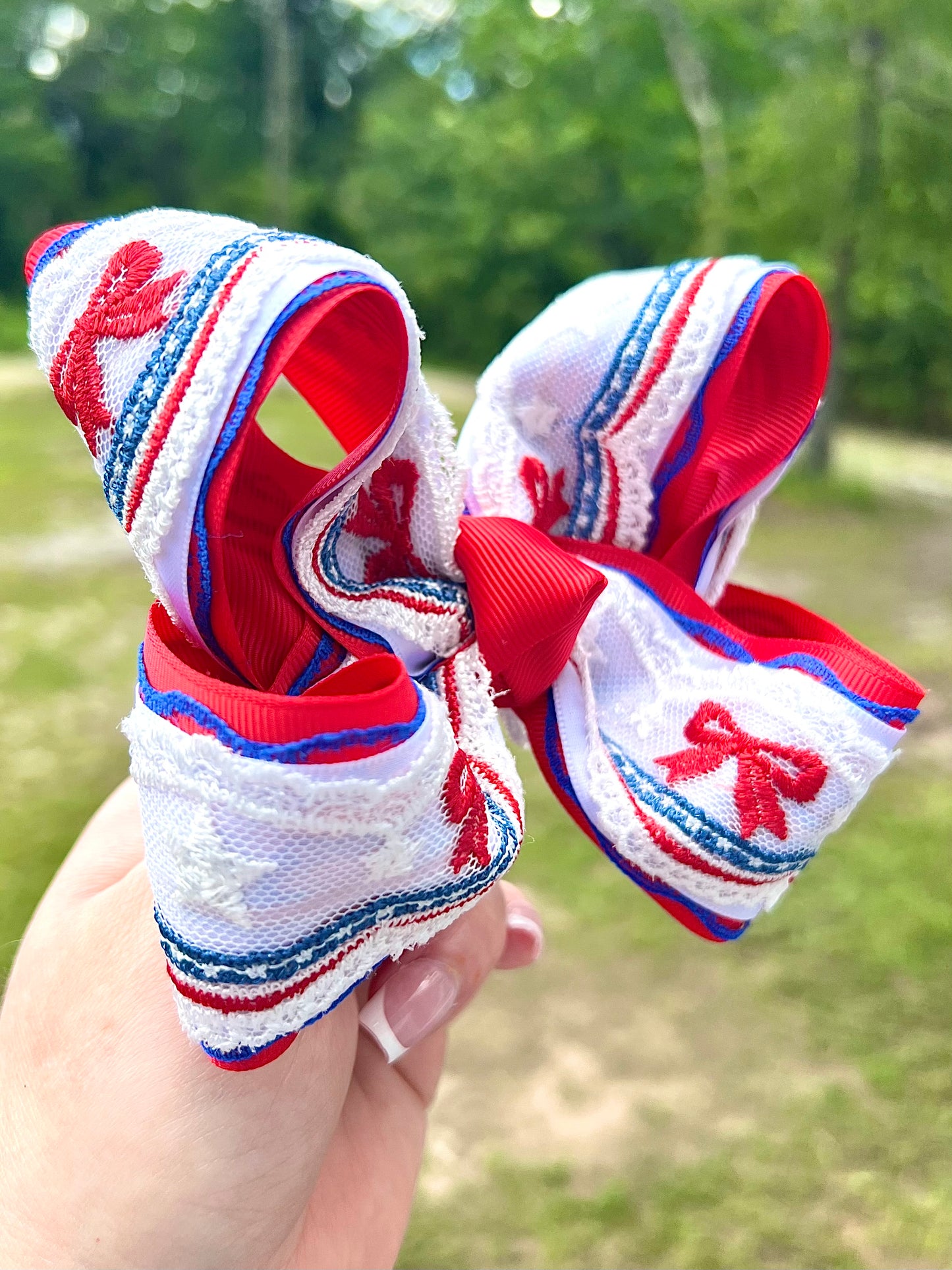 4” 4th of July Ribbon Bow