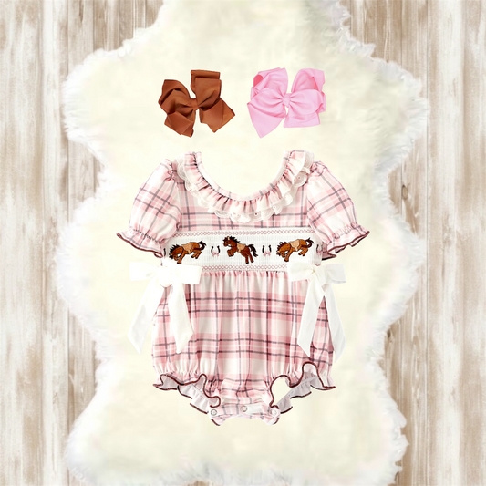 Western Horse Smocked Bubble