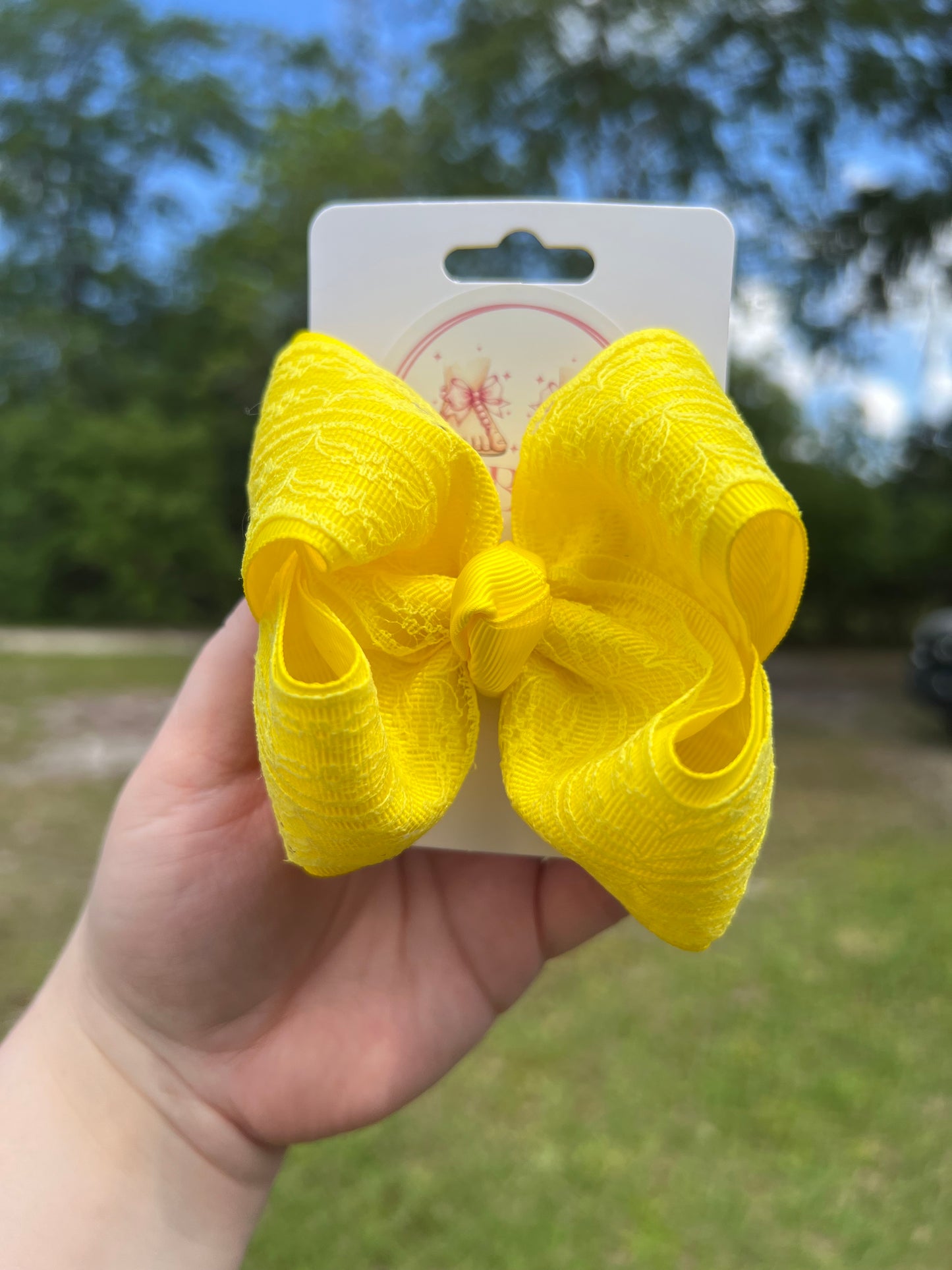 3” Lace Ribbon Boutique Bows w/Alligator Clips