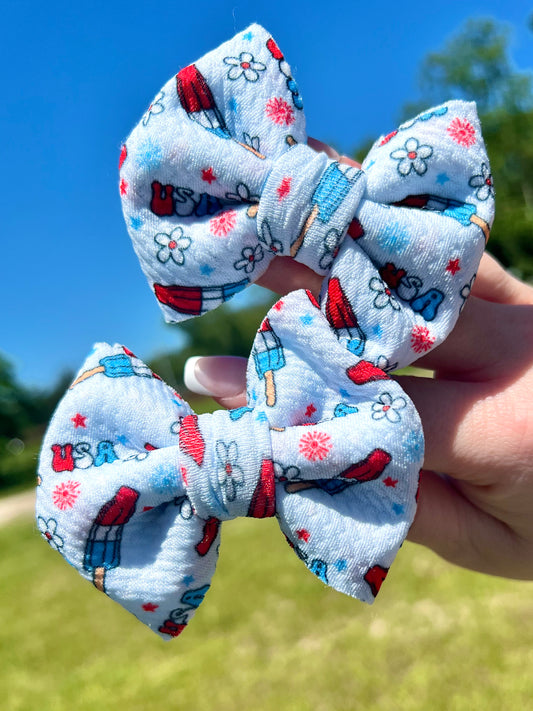 3” USA Popsicle Simple Bows