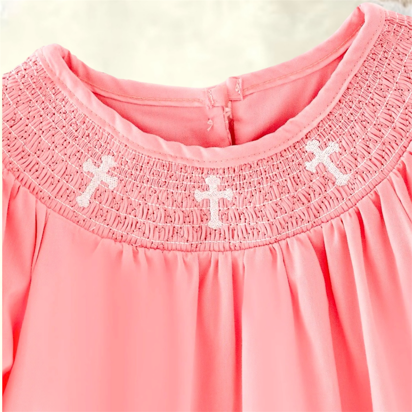 Coral Smocked Faith Dress