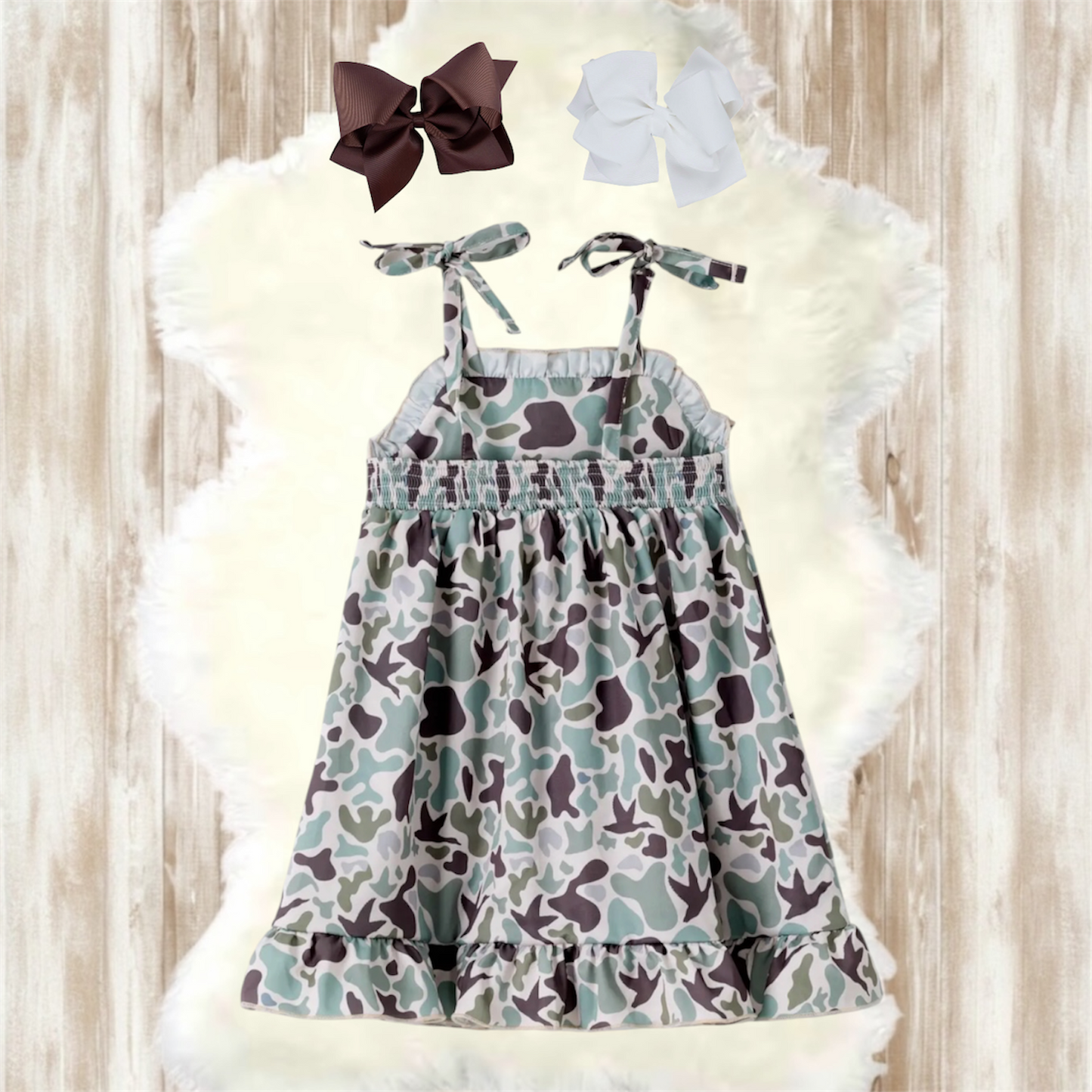 Muted Camo Smocked Dress